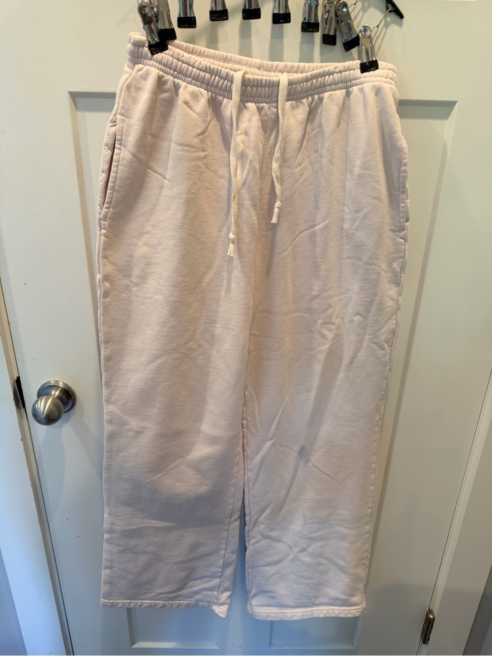 J.Galt Cream Wide Leg Sweatpants Medium Fleece Lined Lounge Pants PacSun
